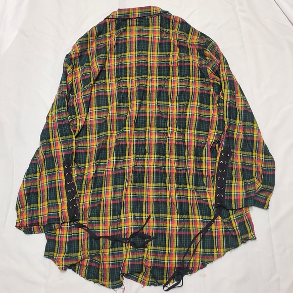 Savage x Fenty Tartan Button Up Sleep Shirt - Picture 6 of 11